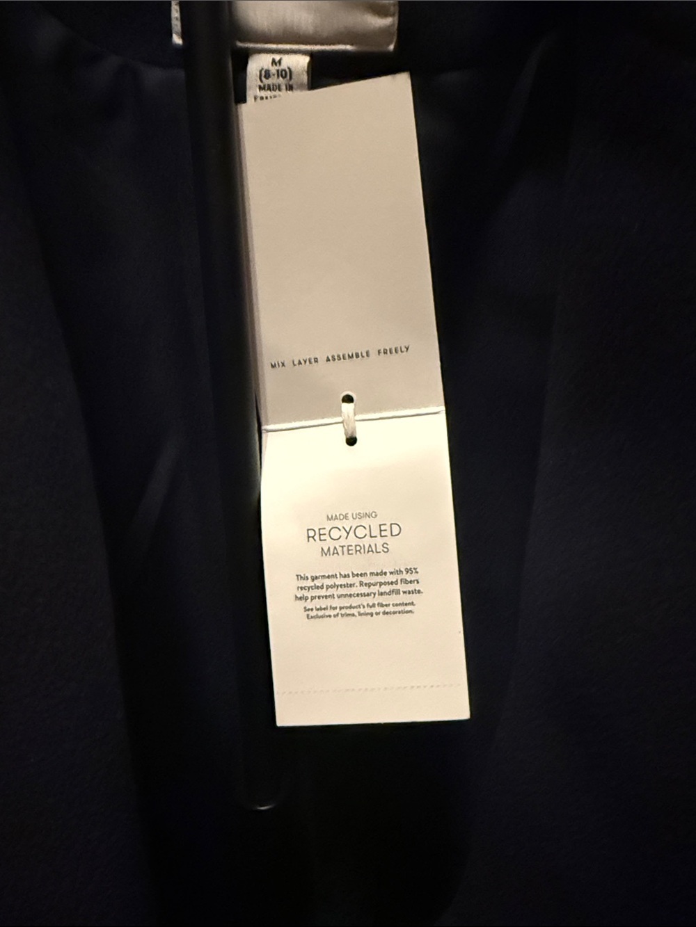 Navy Single-Brested Blazer with Ribbed Cuffs - Picture 3 of 6